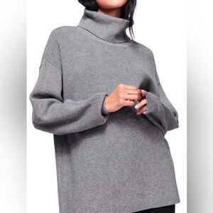 Free people softly structured knit sweater charcoal Heather